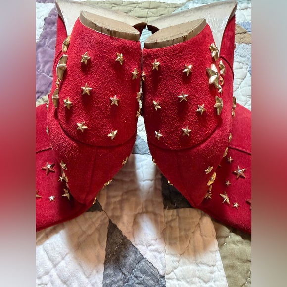 Matisse Limited Edition Caty Star Studded Red Suede Boots: Size 8 - Picture 5 of 13